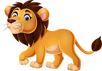 Cartoon lion on white background