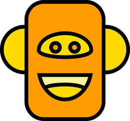 yellow robot head avatar illustration