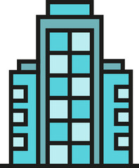 office building and apartment icon illustration
