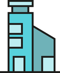 office building and apartment icon illustration