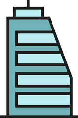 office building and apartment icon illustration