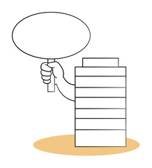 丸い看板を持つオフィスビル