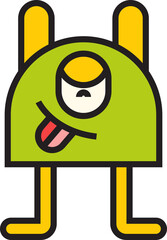 cute and funny monster character illustration