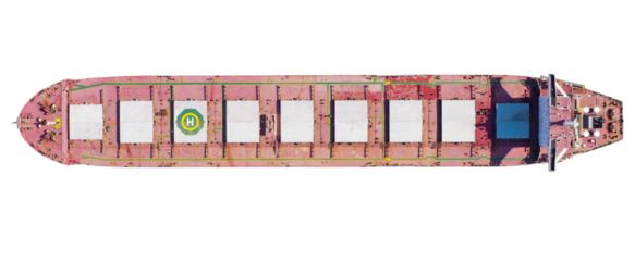 cargo ship top view