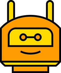 funny robot face avatar illustration