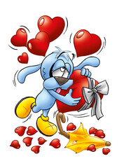 Chien cartoon amour