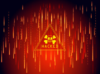 hacked computer on red display © kaptn