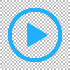 Blue video play button icon isolated on transparent background. vector illustration design. easy to edit - obrazy, fototapety, plakaty