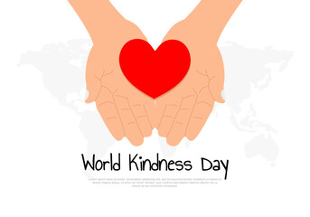 World kindness day background with love on hand.
