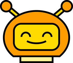funny cartoon robot face avatar illustration