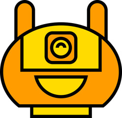 funny cartoon robot face avatar illustration