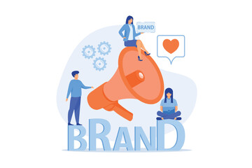 Company identity, marketing and promotional campaign. Personal brand, self-positioning, individual brand strategy, build your personal brand concept, flat vector modern illustration