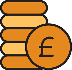 pile of pound currency coins icon