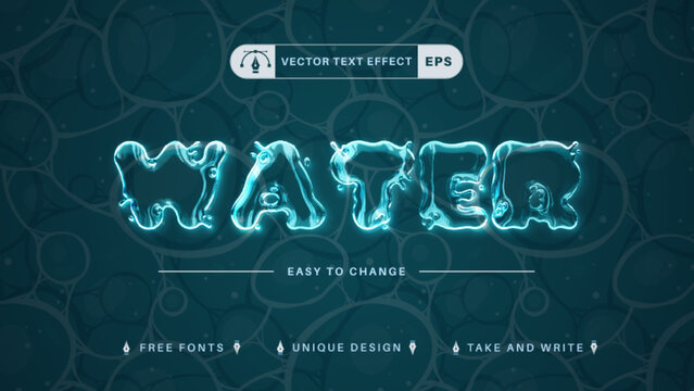 Water Splash - Editable Text Effect, Font Style