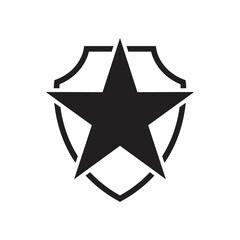 Shield with star vector icon. isolated on white background. vector illustration