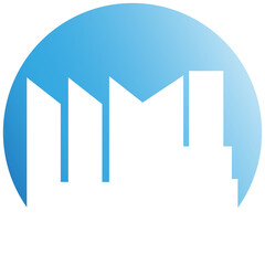 Fototapeta premium city skyscraper in blue circle illustration