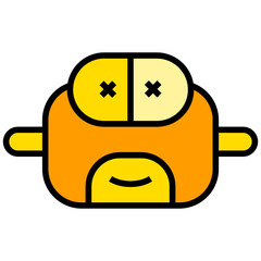 funny robot face avatar illustration