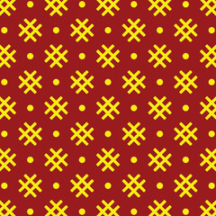 yellow hash tags and dots on red background flat pattern design. well use as wallpaper