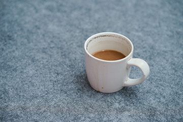 A cup of milk coffee. Drinks at leisure time.