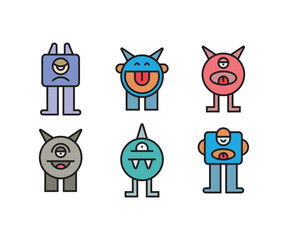 cute monster characters vector illustration