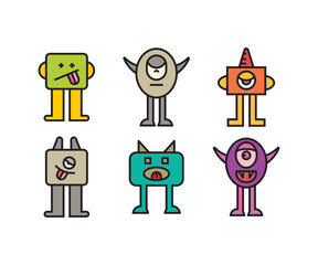 funny monster characters vector illustration