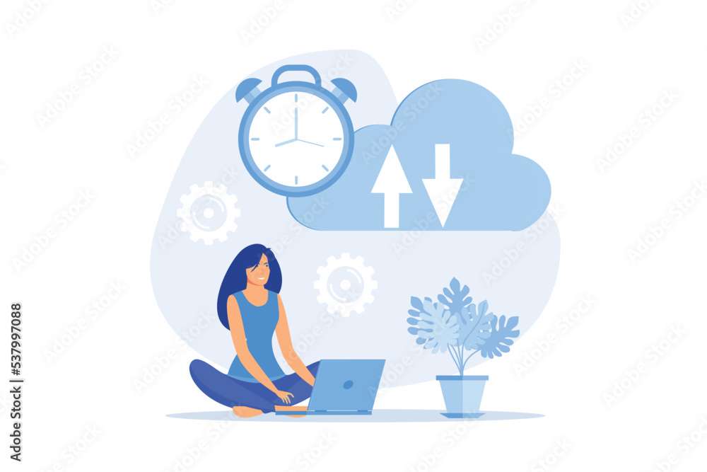 Aufkleber automatically back up files to cloud storage, modern graphic element for landing page, empty state u