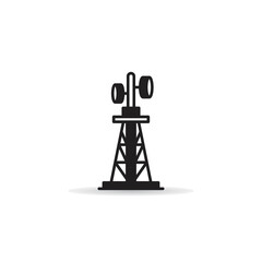 satellite receiver tower icon on white background