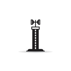 satellite receiver tower icon on white background