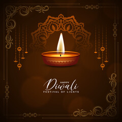 Happy Diwali festival celebration beautiful greeting card elegant design