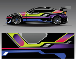 Fototapeta premium Abstract stripe racing background for wrap vehicle.