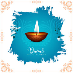 Happy Diwali Indian traditional festival celebration card design