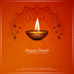 Happy Diwali festival celebration beautiful greeting card elegant design