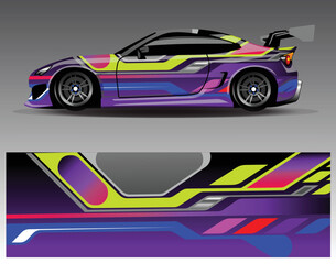 Abstract stripe racing background for wrap vehicle.