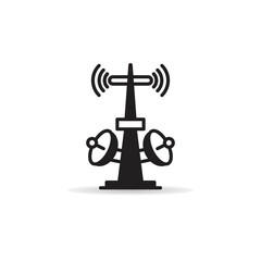 radio mast and network, communication tower icons set
