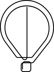 Continuous one line drawing of hot air balloon. Vector illustration.