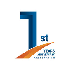 1st Anniversary Logo, Perfect logo design for anniversary celebration, vector illustration