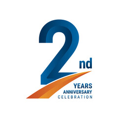 2nd Anniversary Logo, Perfect logo design for anniversary celebration, vector illustration