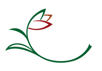A symbol of a stylized garden flower.