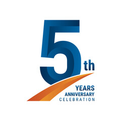 5th Anniversary Logo, Perfect logo design for anniversary celebration, vector illustration - obrazy, fototapety, plakaty