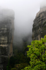 Rocks of Meteora in the mist // Felsen von Meteora im Nebel