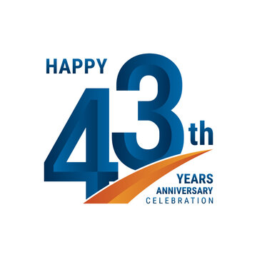 43th Anniversary Logo, Perfect logo design for anniversary celebration, vector illustration