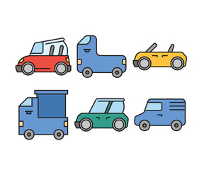 car and transportation icons set vector illustration