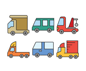 car and transportation icons set vector illustration