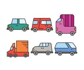 car and transportation icons set vector illustration