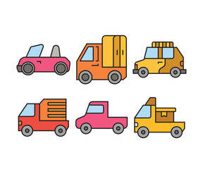 Fototapeta premium car and transportation icons set vector illustration