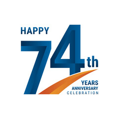 74th Anniversary Logo, Perfect logo design for anniversary celebration, vector illustration