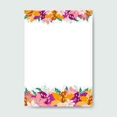 Square frame made of flowers.