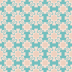 Beige green emerald arabic seamless pattern, background for design and decoration, oriental ornate pastel pattern vector Illustration