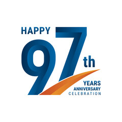 97th Anniversary Logo, Perfect logo design for anniversary celebration, vector illustration