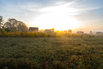Early autumn morning in the village